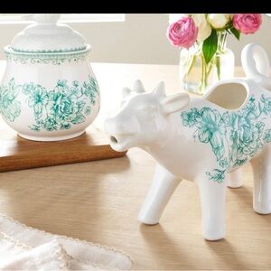 The Pioneer Woman Green Agatha Stoneware Sugar Bowl and Creamer Set